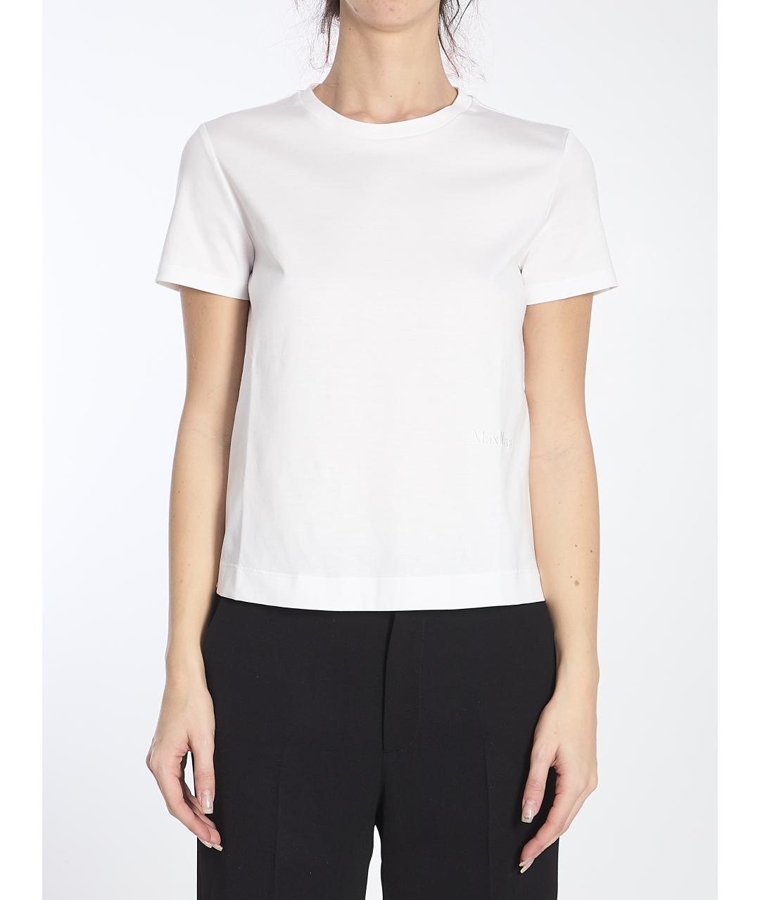 MAX MARA Белая хлопковая футболка, фото 5