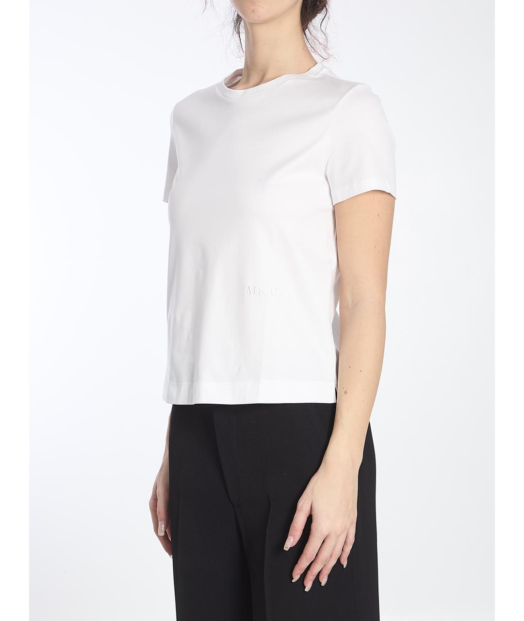 MAX MARA Белая хлопковая футболка, фото 2