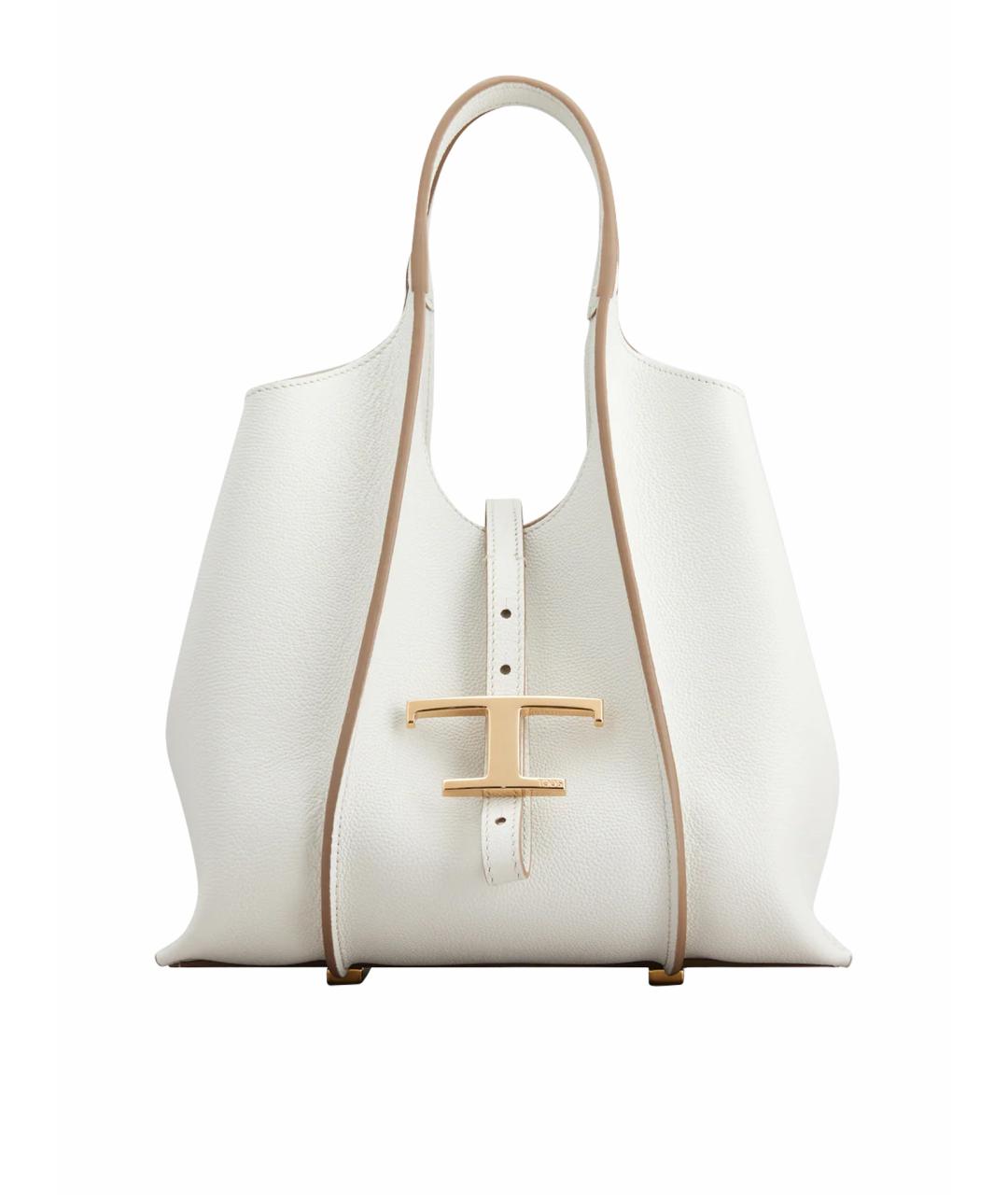 TOD'S Белая кожаная сумка тоут, фото 1