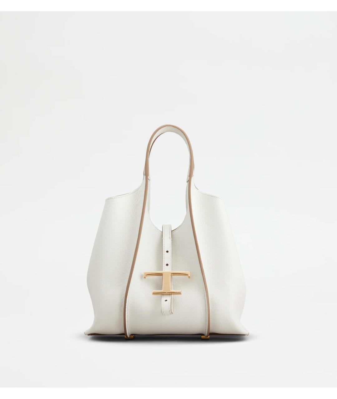 TOD'S Белая кожаная сумка тоут, фото 6