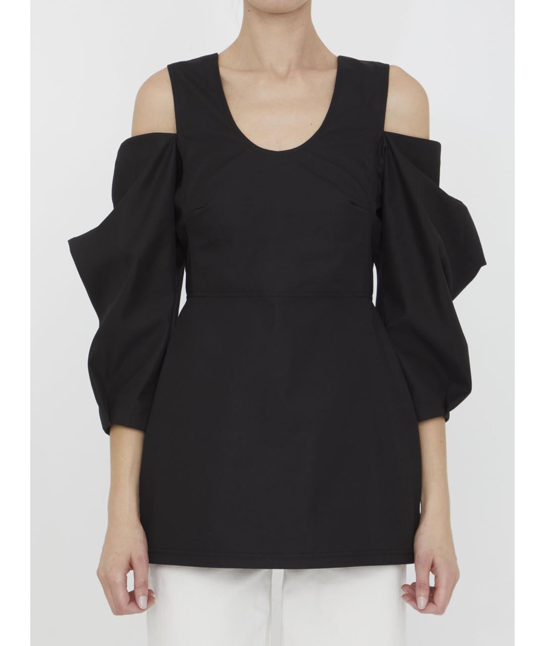 JIL SANDER Черная хлопковая блузы, фото 2