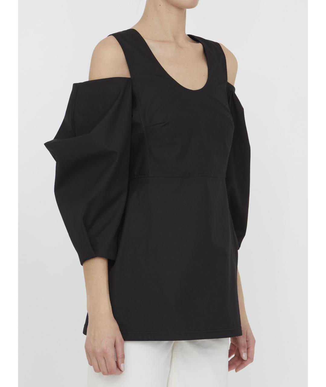 JIL SANDER Черная хлопковая блузы, фото 3