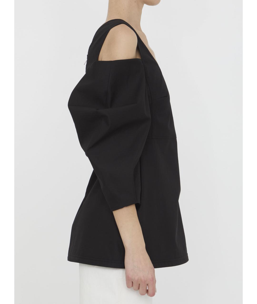 JIL SANDER Черная хлопковая блузы, фото 4