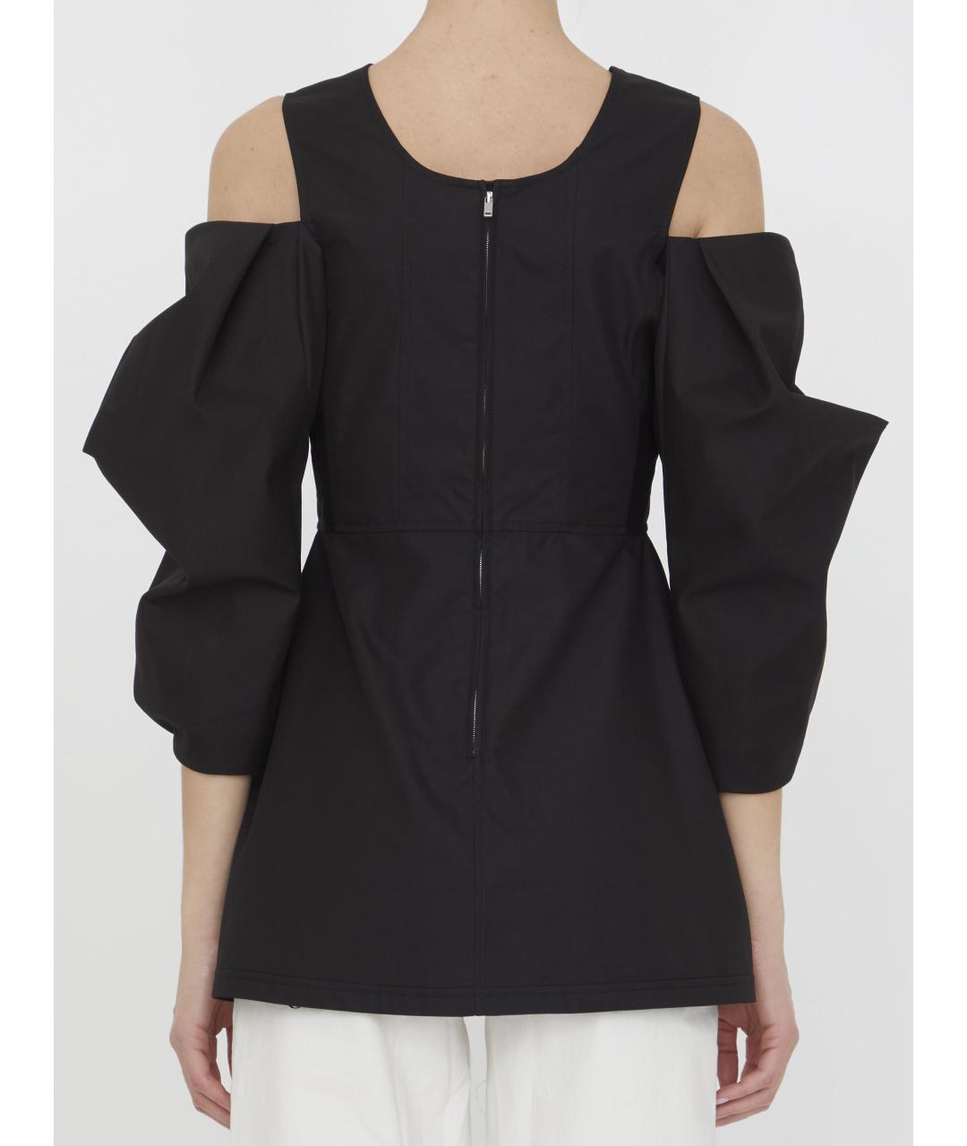 JIL SANDER Черная хлопковая блузы, фото 5