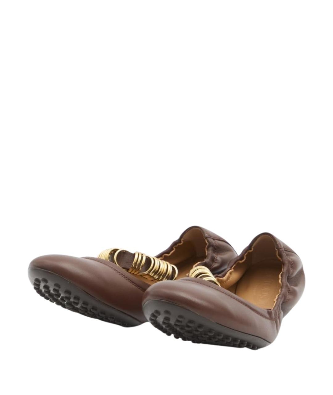 TOD'S Коричневые кожаные балетки, фото 2