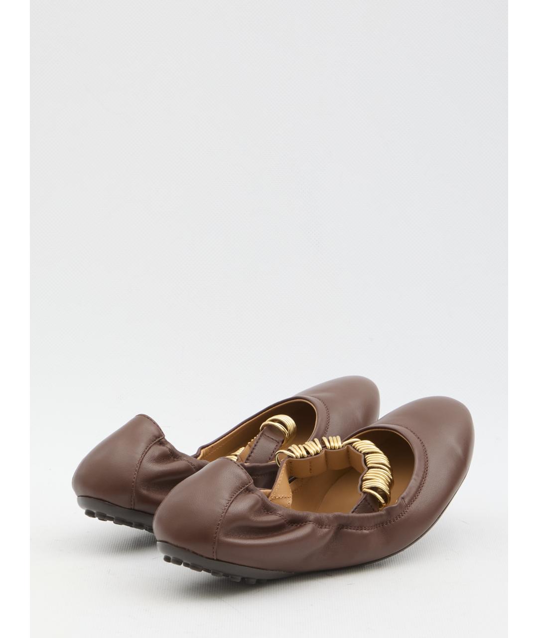 TOD'S Коричневые кожаные балетки, фото 3