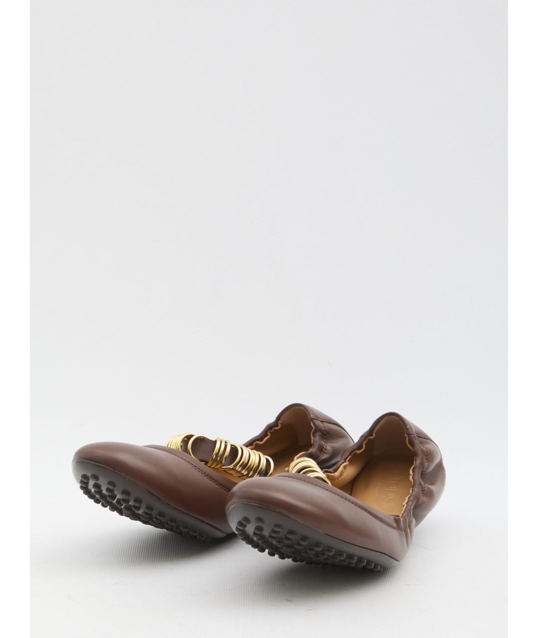 TOD'S Коричневые кожаные балетки, фото 2