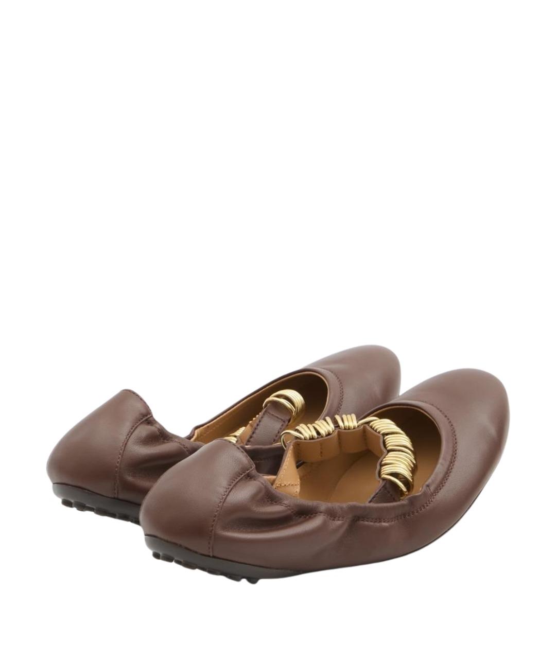 TOD'S Коричневые кожаные балетки, фото 3