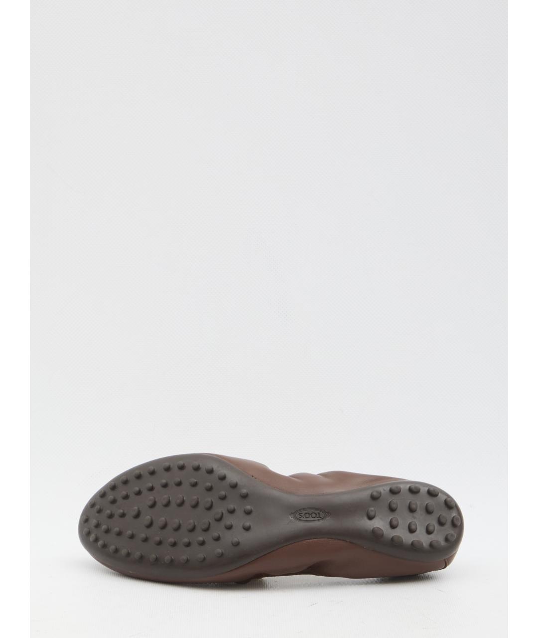 TOD'S Коричневые кожаные балетки, фото 4