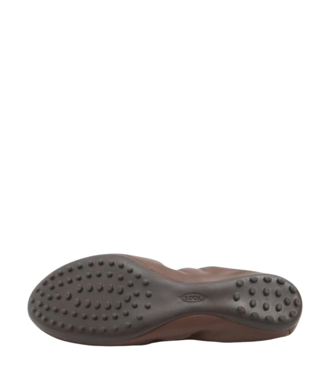 TOD'S Коричневые кожаные балетки, фото 4