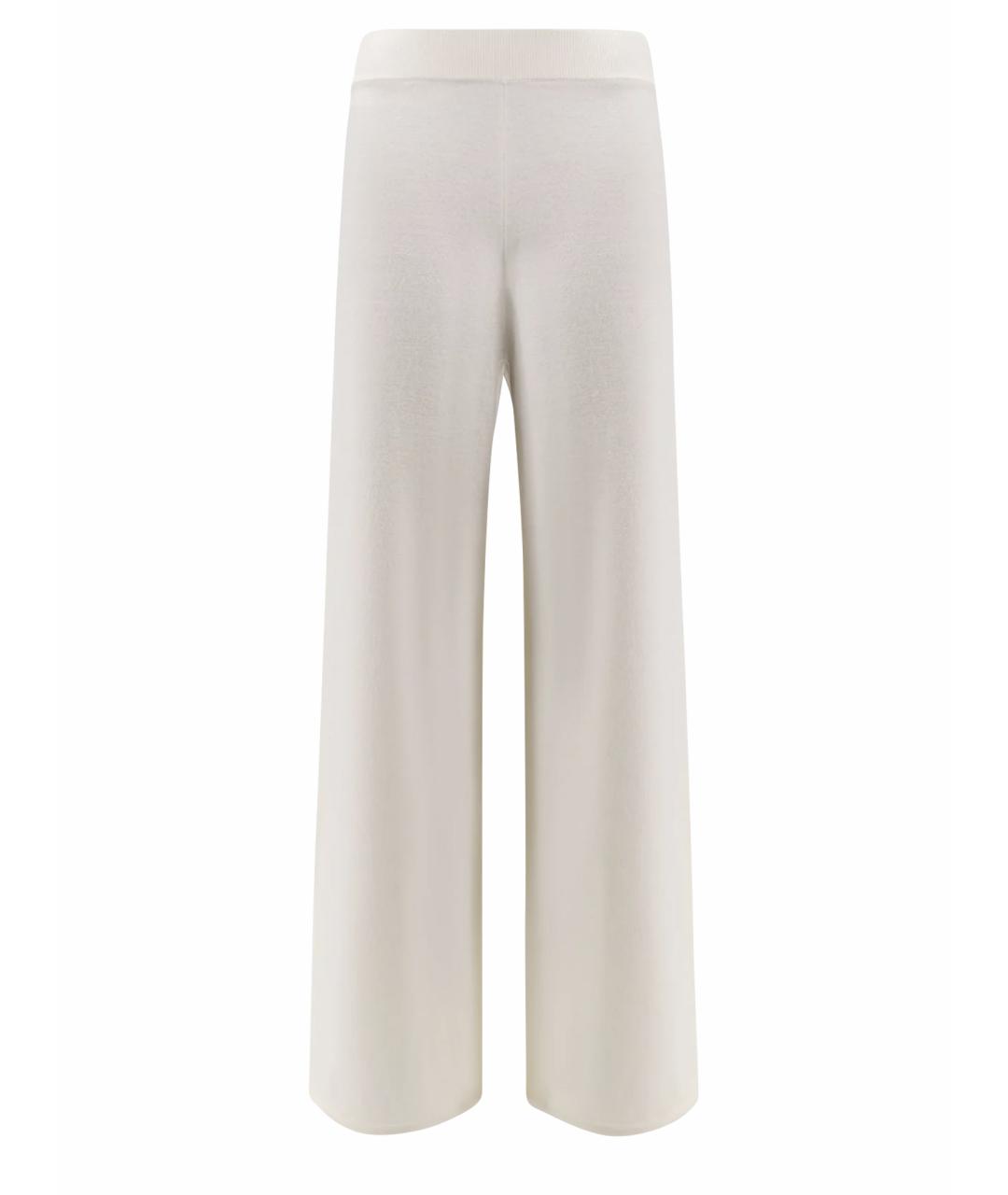 MAX MARA Белые шерстяные прямые брюки, фото 1