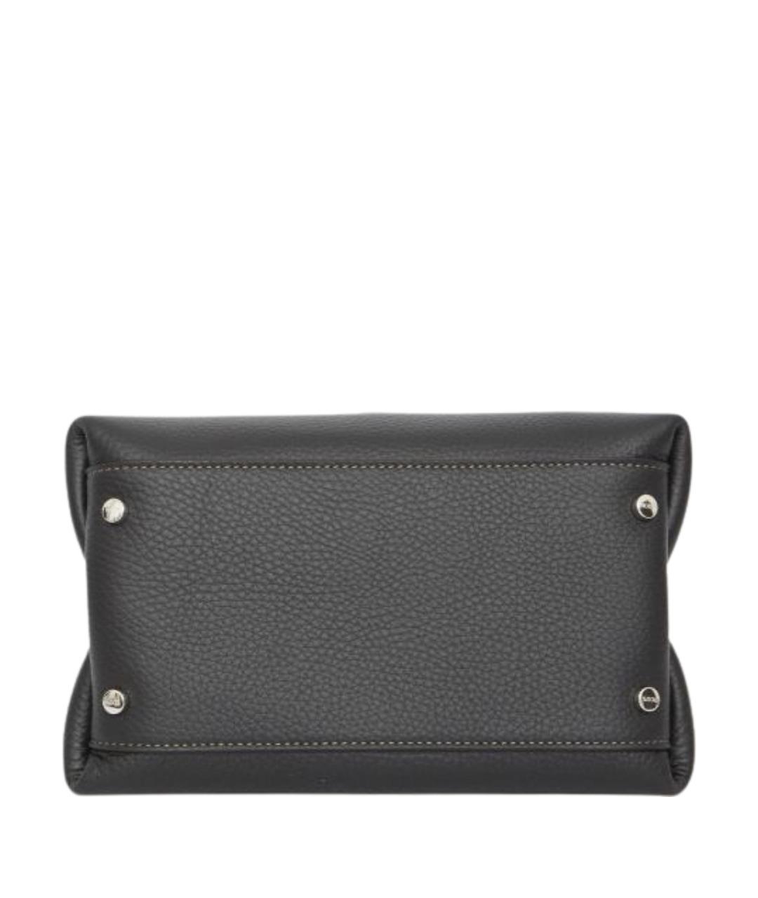 TOD'S Черная кожаная сумка тоут, фото 4