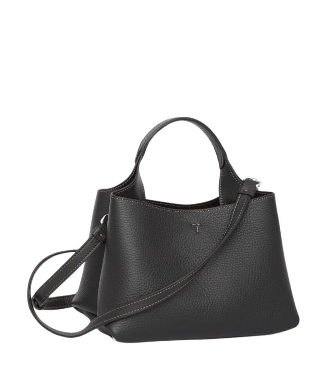 TOD'S Черная кожаная сумка тоут, фото 3