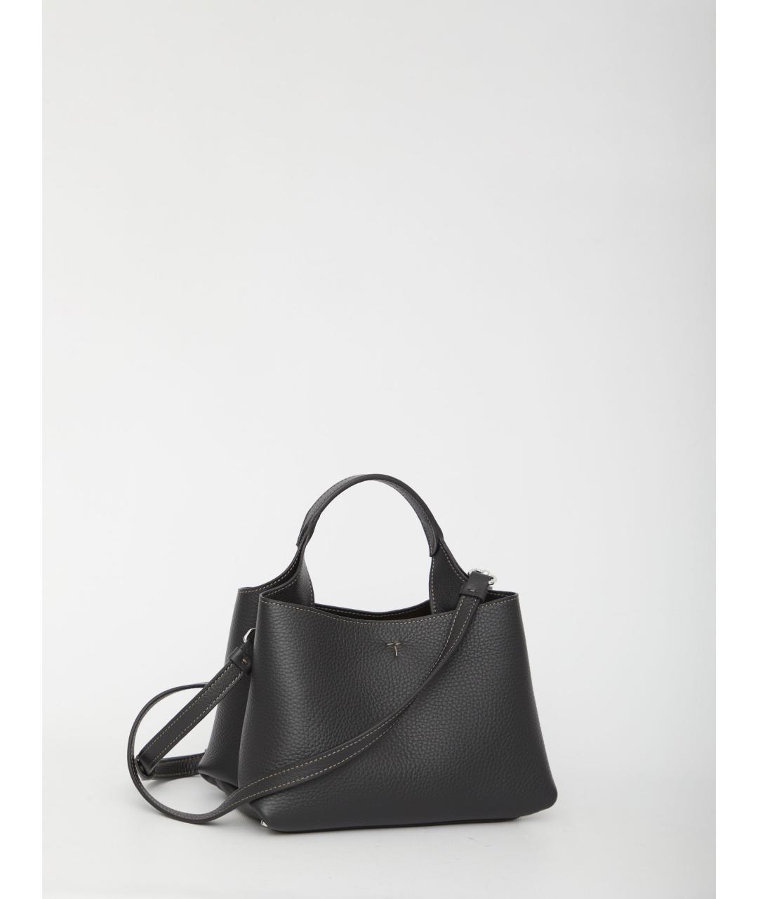 TOD'S Черная кожаная сумка тоут, фото 3