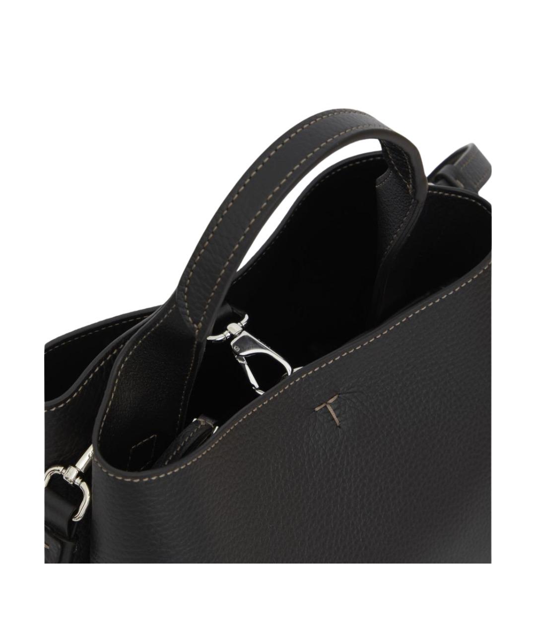TOD'S Черная кожаная сумка тоут, фото 5