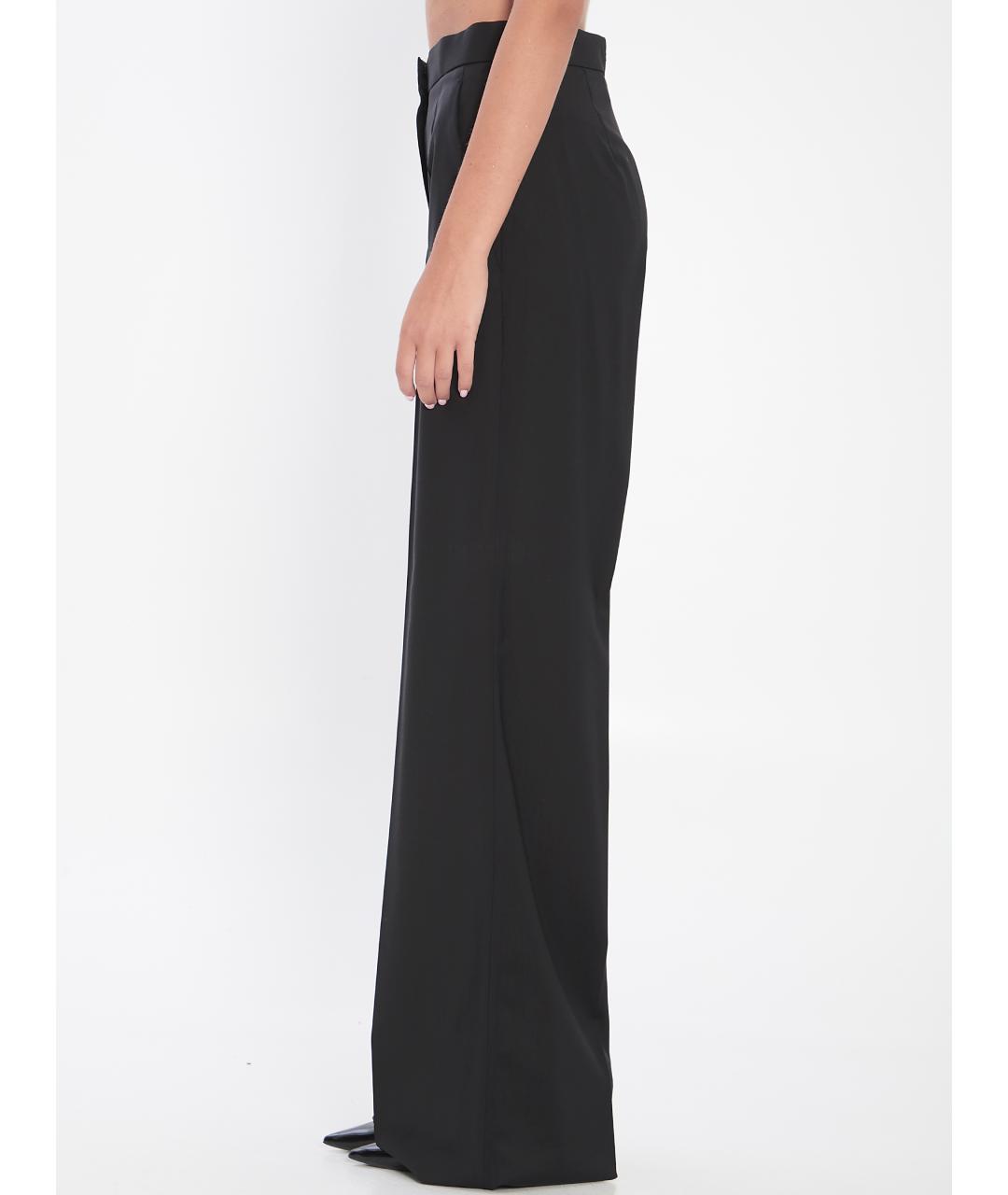 MAX MARA Черные шерстяные прямые брюки, фото 4