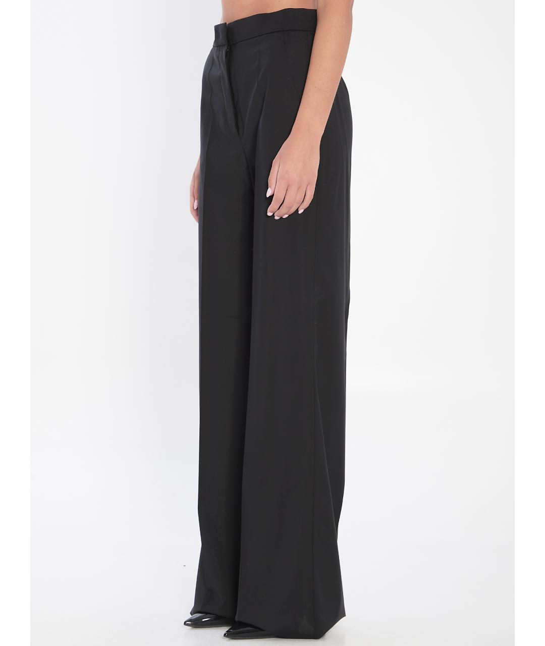 MAX MARA Черные шерстяные прямые брюки, фото 3