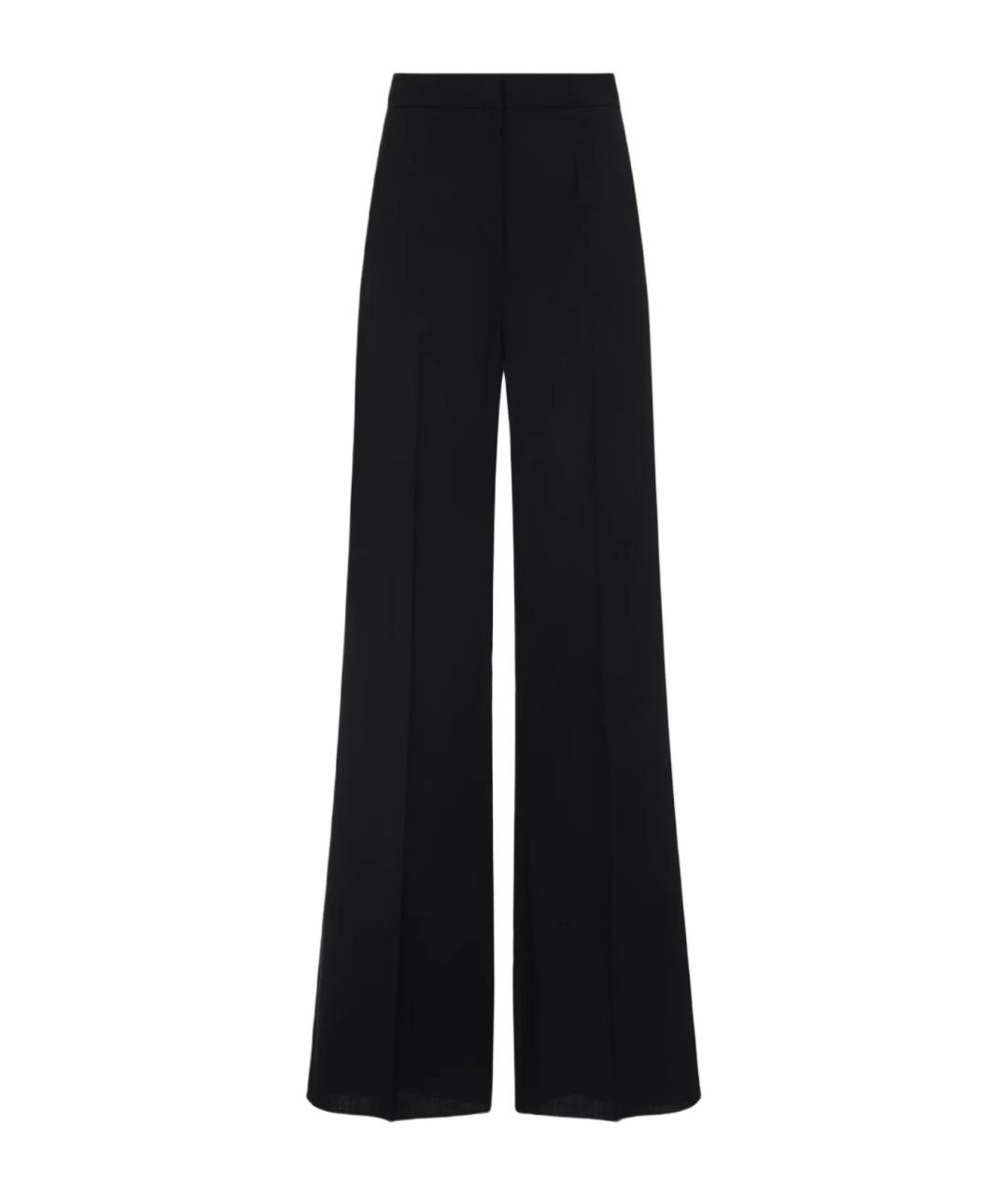 MAX MARA Черные шерстяные прямые брюки, фото 1