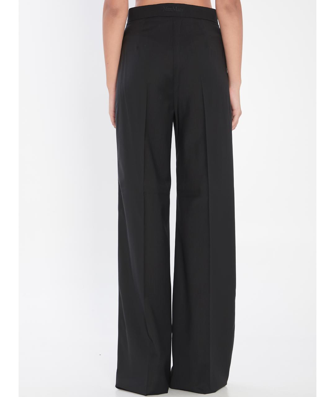 MAX MARA Черные шерстяные прямые брюки, фото 5