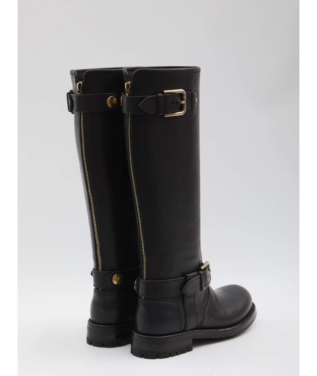 DOLCE&GABBANA Черные кожаные сапоги, фото 3