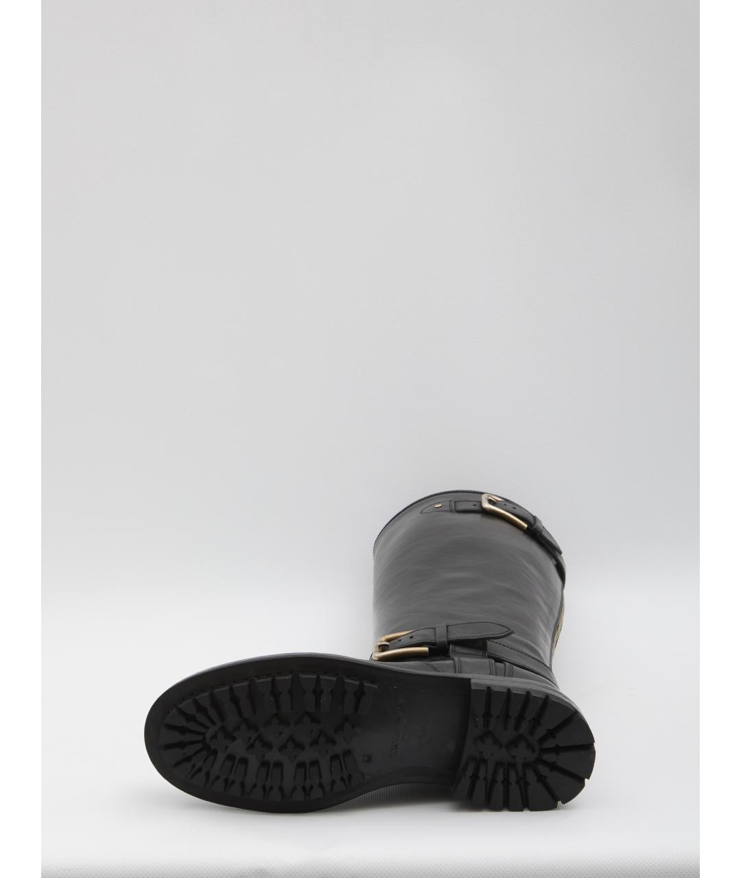 DOLCE&GABBANA Черные кожаные сапоги, фото 4