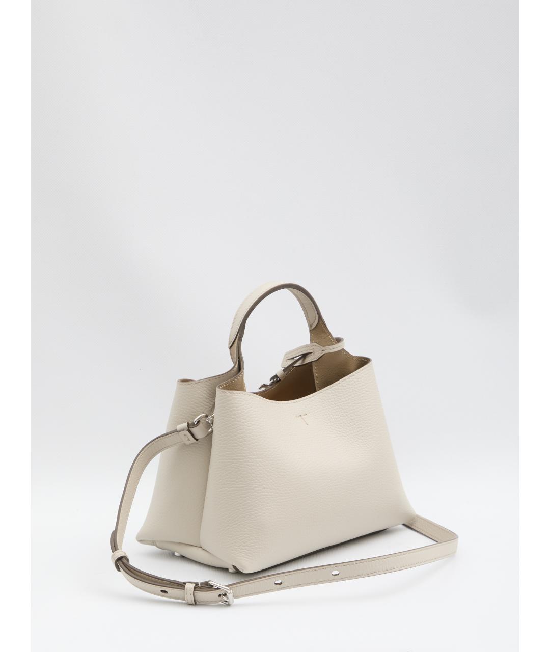 TOD'S Белая кожаная сумка тоут, фото 3