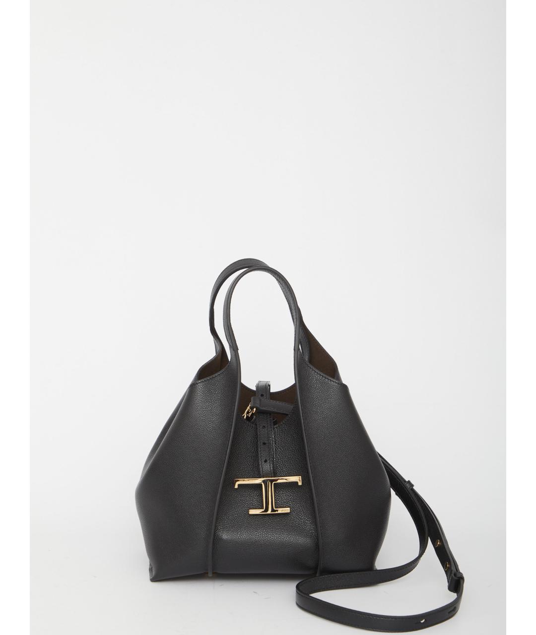 TOD'S Черная кожаная сумка тоут, фото 2