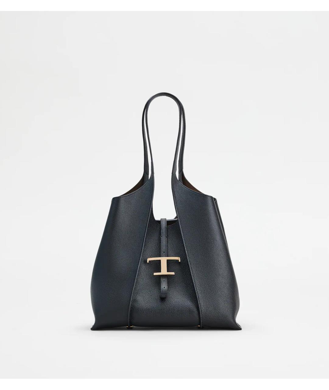 TOD'S Черная кожаная сумка тоут, фото 6