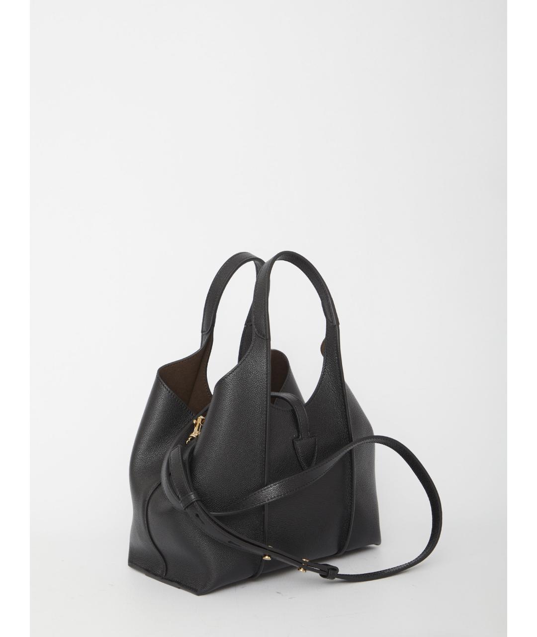 TOD'S Черная кожаная сумка тоут, фото 3