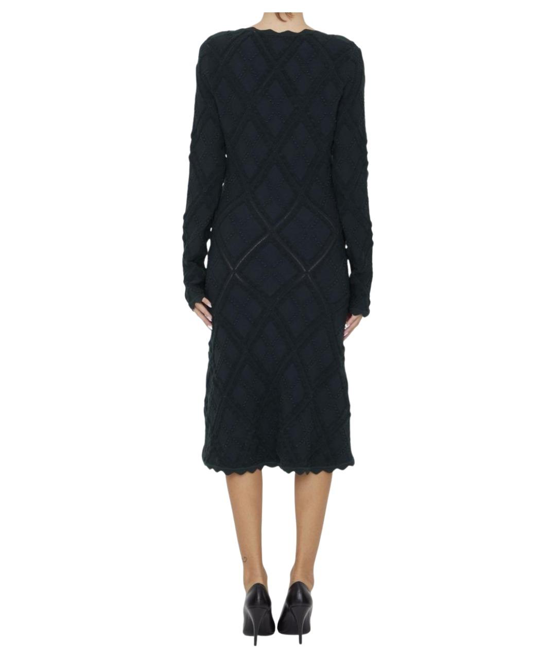 BURBERRY Зеленые шерстяное повседневное платье, фото 5