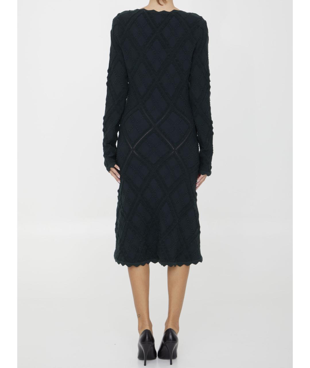 BURBERRY Зеленые шерстяное повседневное платье, фото 5