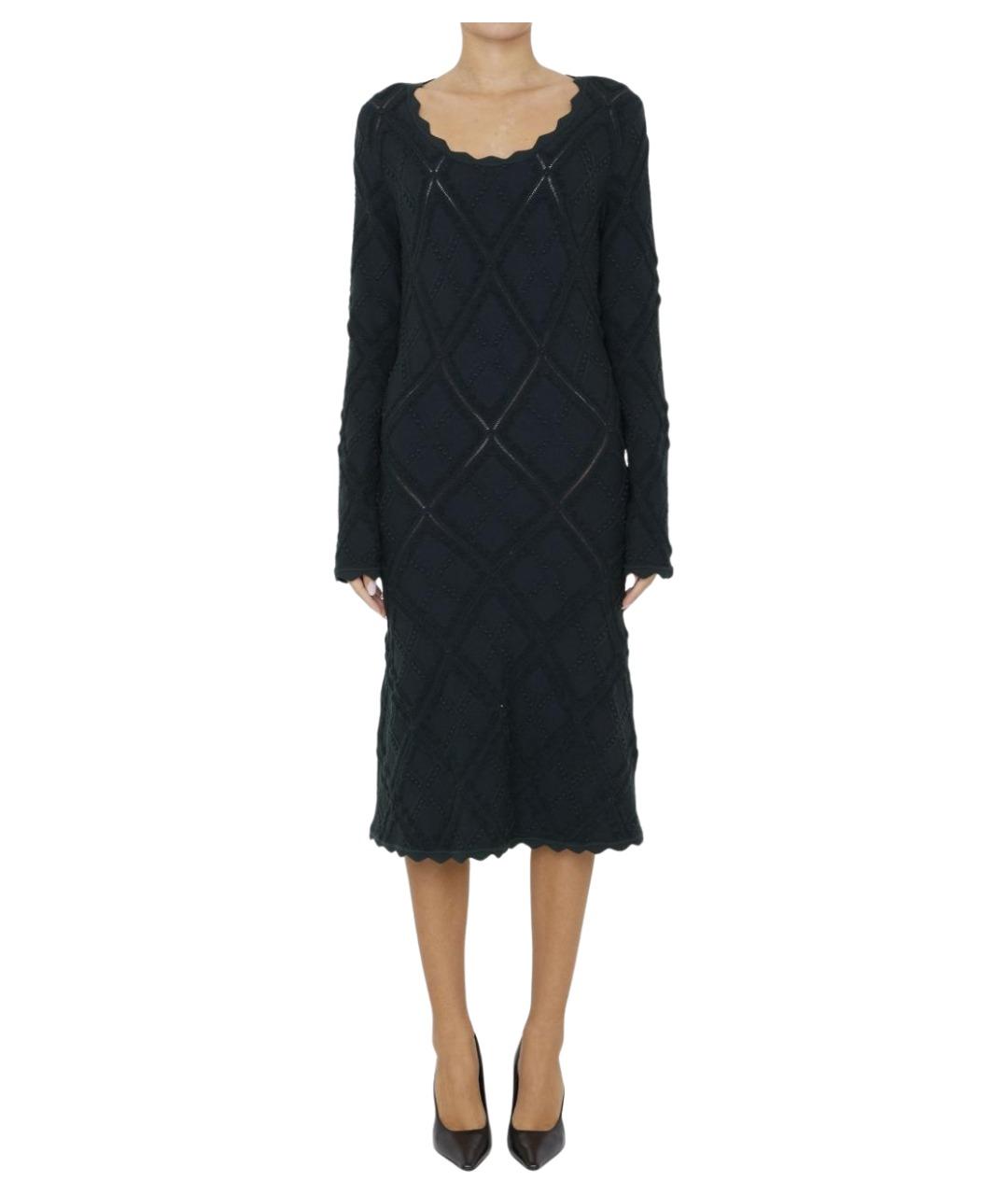 BURBERRY Зеленые шерстяное повседневное платье, фото 2