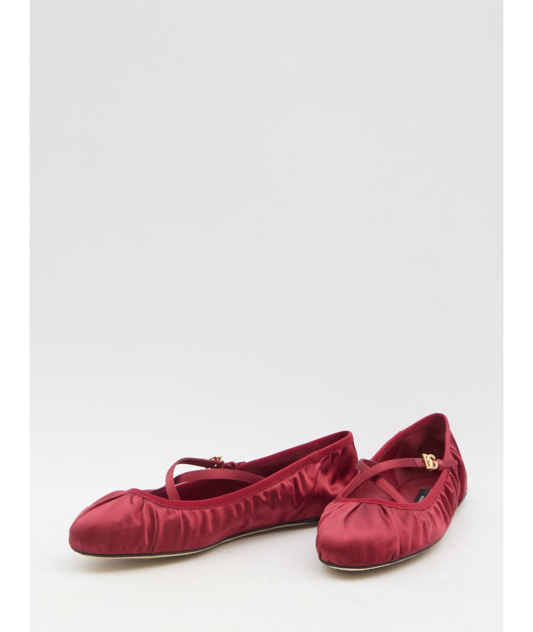 DOLCE&GABBANA Красные текстильные балетки, фото 5