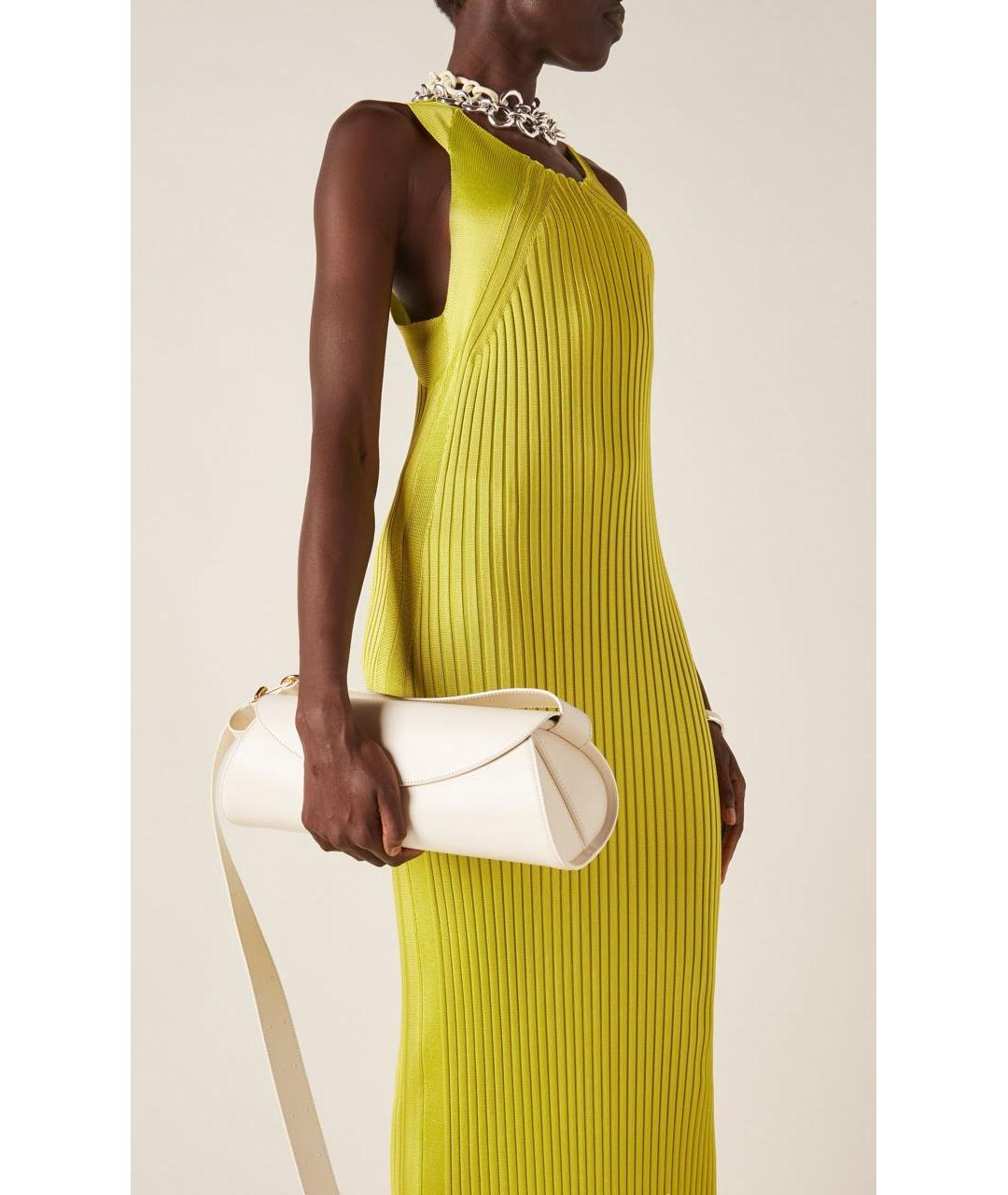 JIL SANDER Желтое вискозное коктейльное платье, фото 2