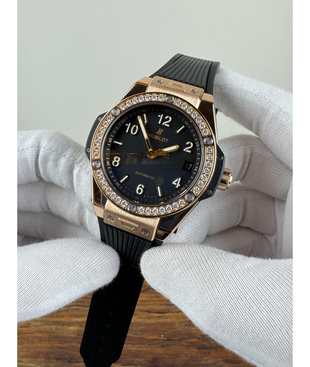 HUBLOT Черные часы из розового золота, фото 2