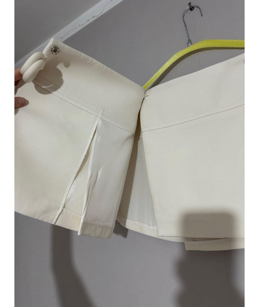 LOUIS VUITTON Белая хлопковая юбка мини, фото 4
