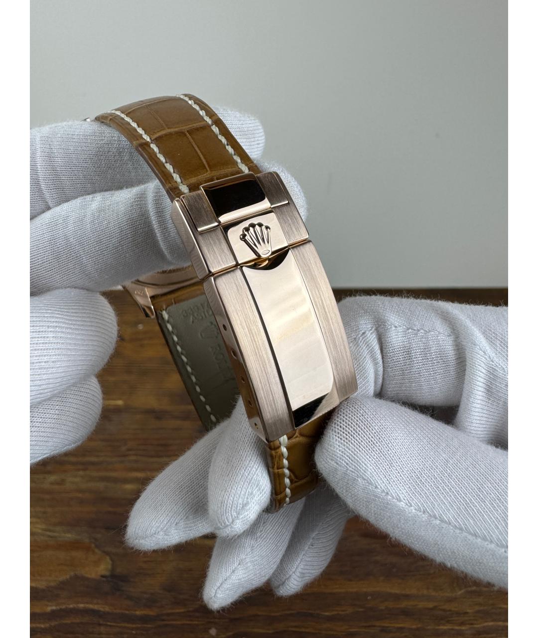 ROLEX Белые часы из розового золота, фото 8