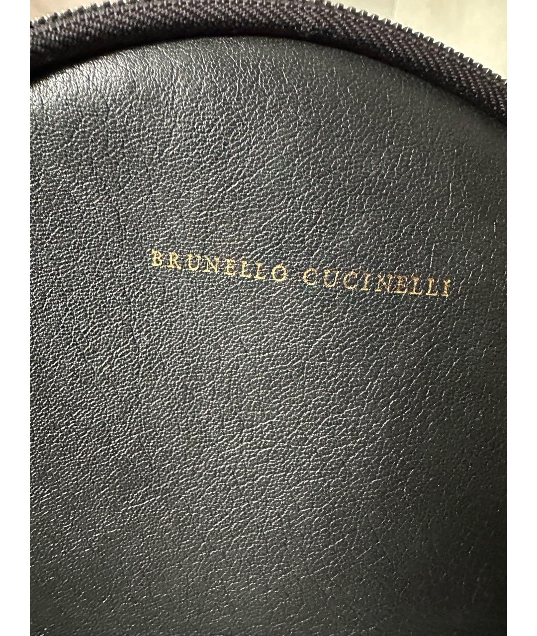 BRUNELLO CUCINELLI Антрацитовый кожаный рюкзак, фото 5