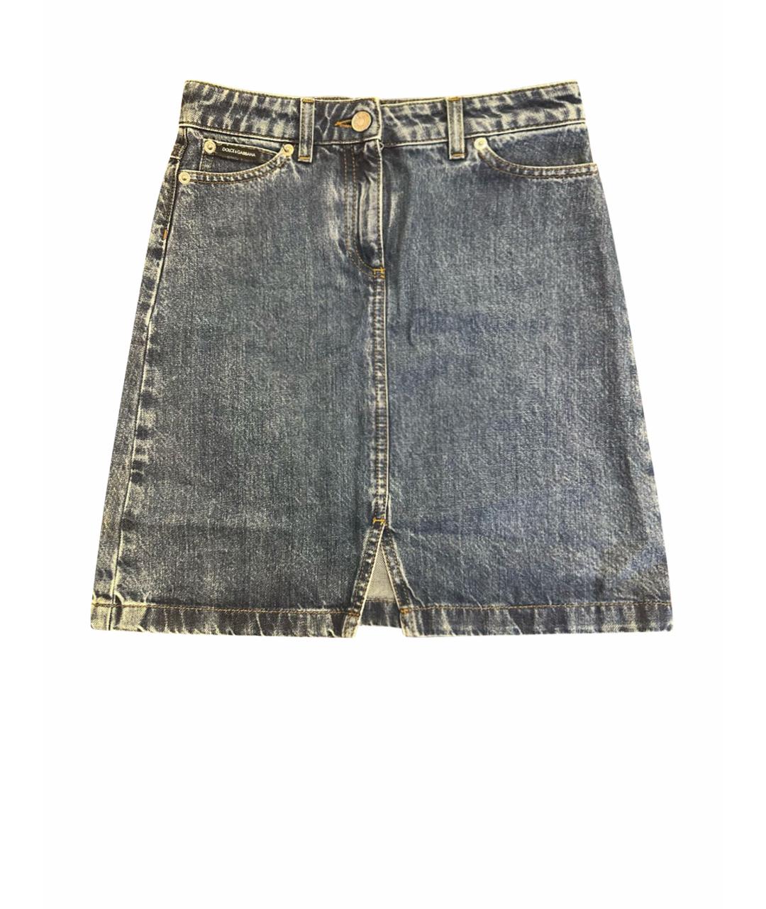 DOLCE & GABBANA KIDS Синяя деним юбка, фото 1