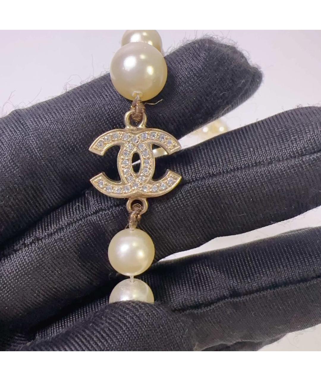 CHANEL Белое жемчужное колье, фото 7