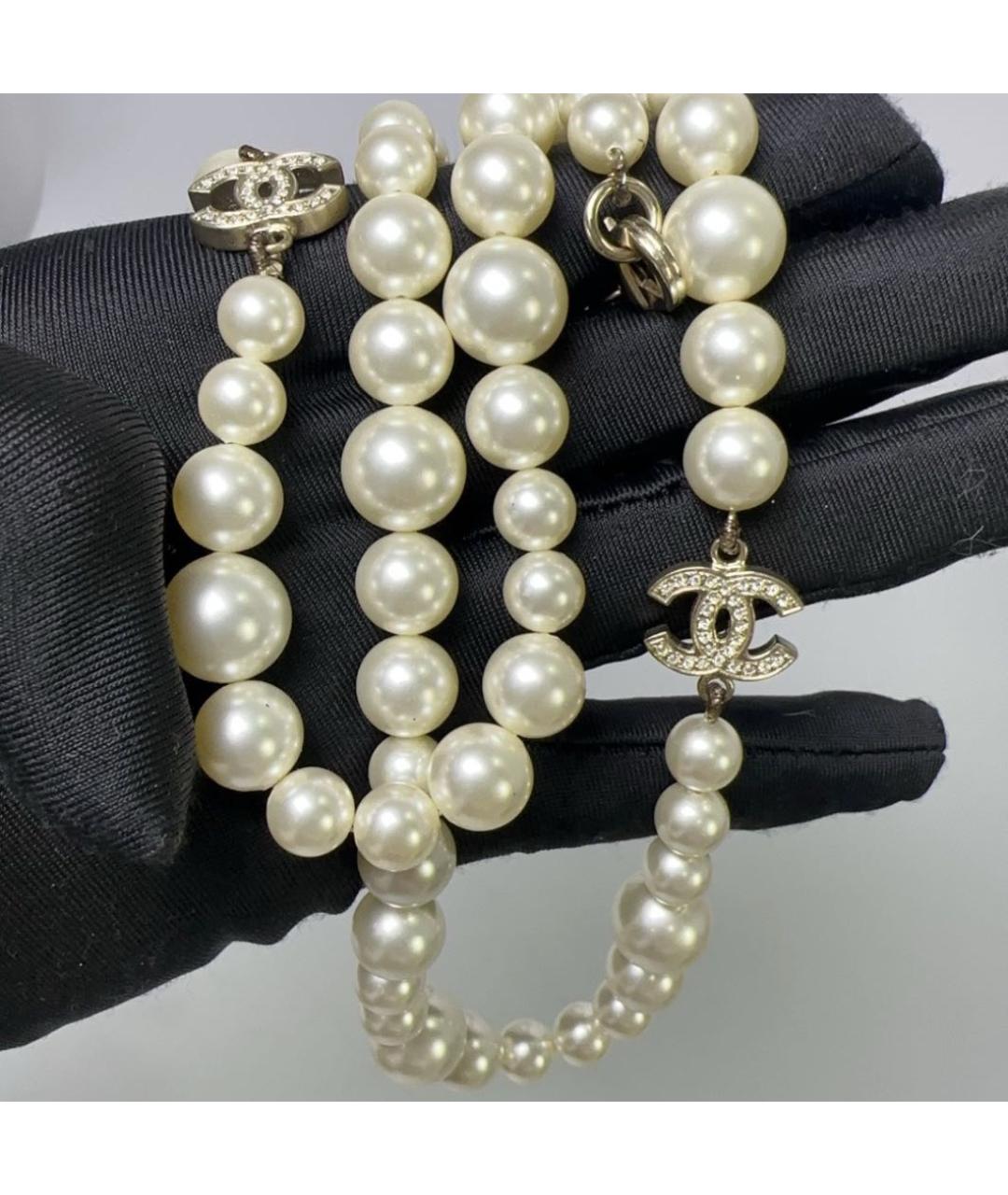CHANEL Белое жемчужное колье, фото 2