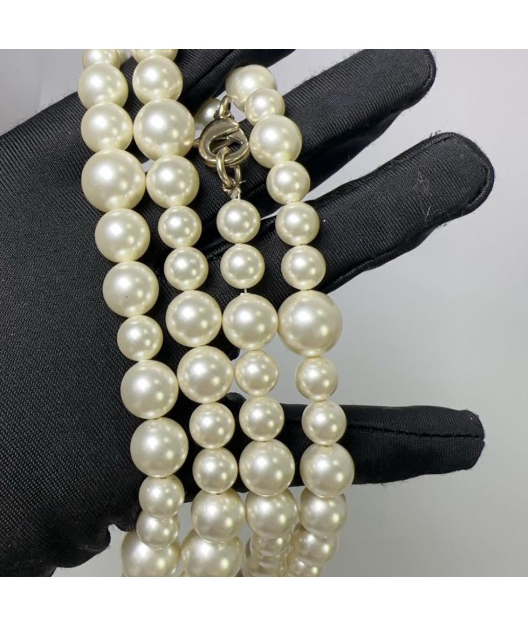 CHANEL Белое жемчужное колье, фото 4