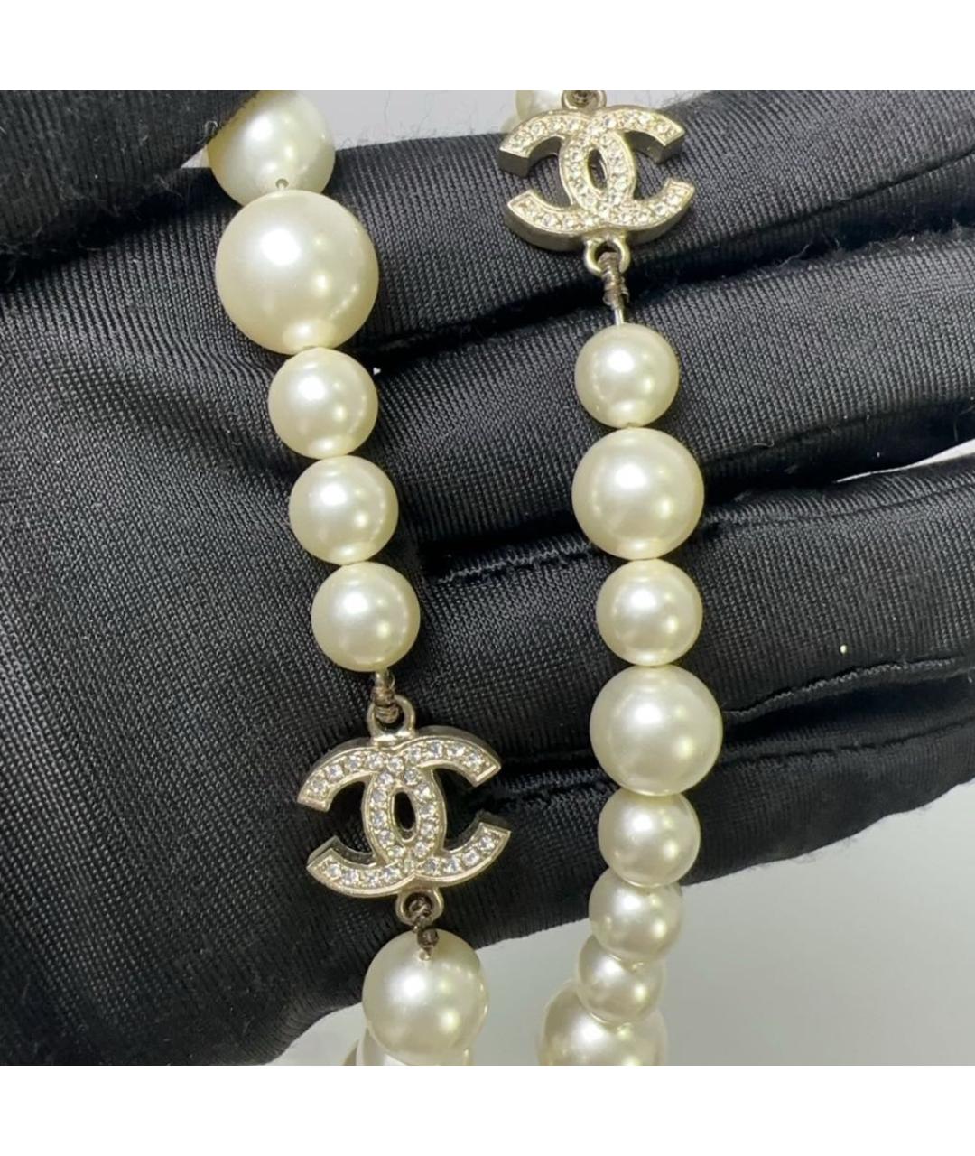 CHANEL Белое жемчужное колье, фото 3