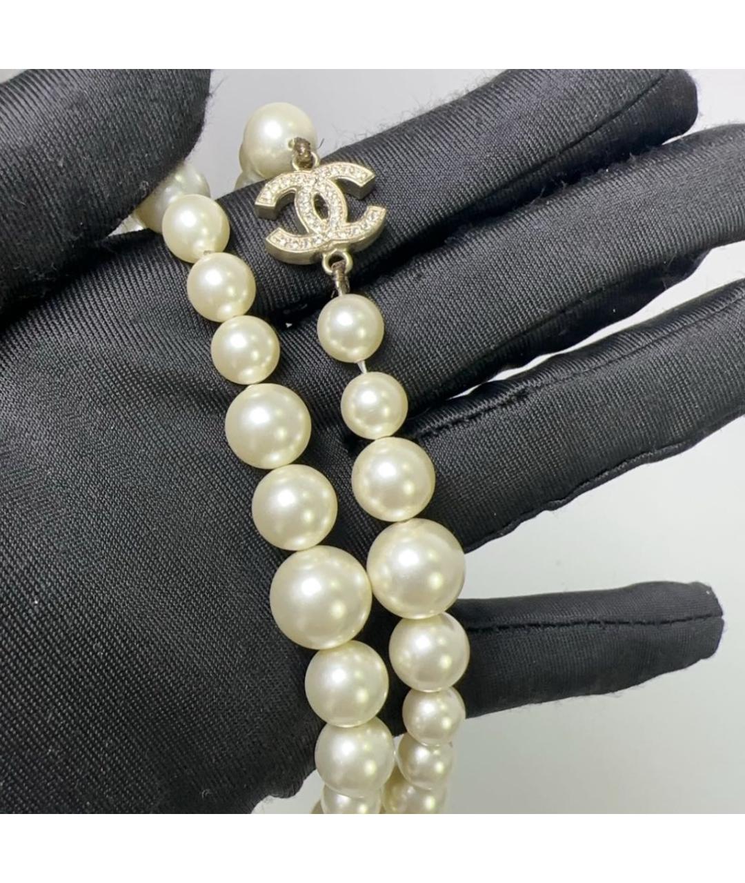 CHANEL Белое жемчужное колье, фото 6