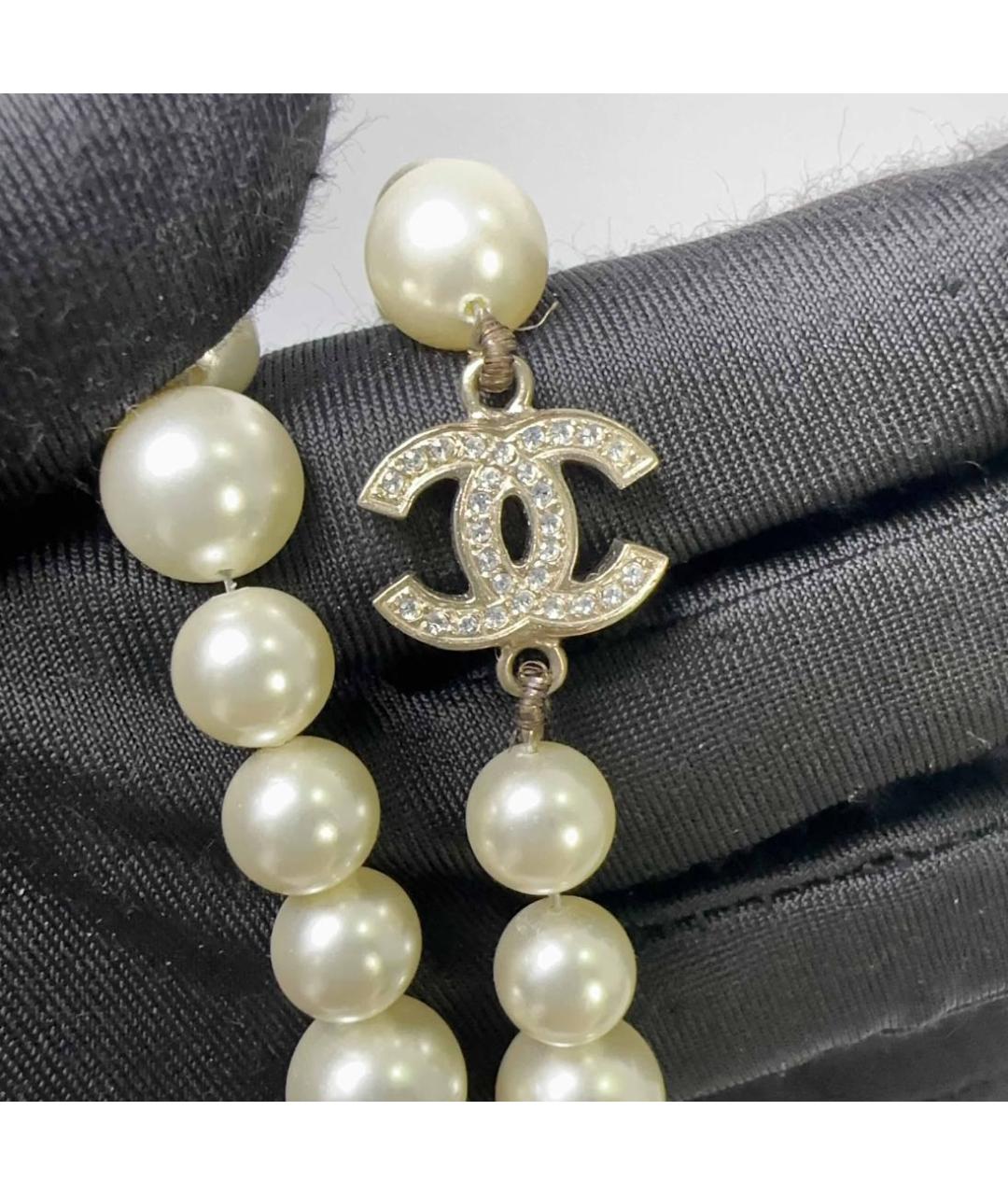 CHANEL Белое жемчужное колье, фото 5