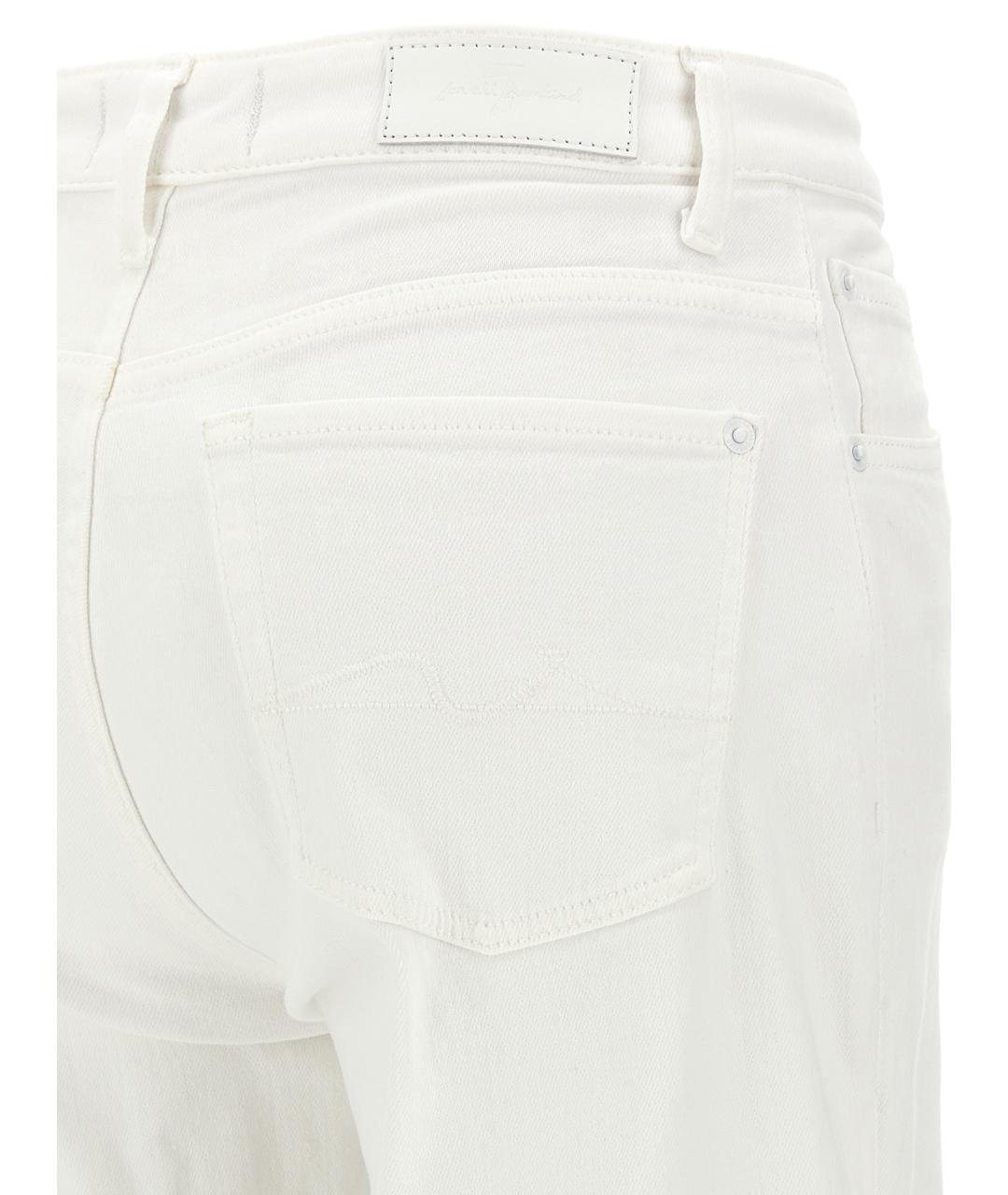 7 FOR ALL MANKIND Белые хлопковые прямые джинсы, фото 4