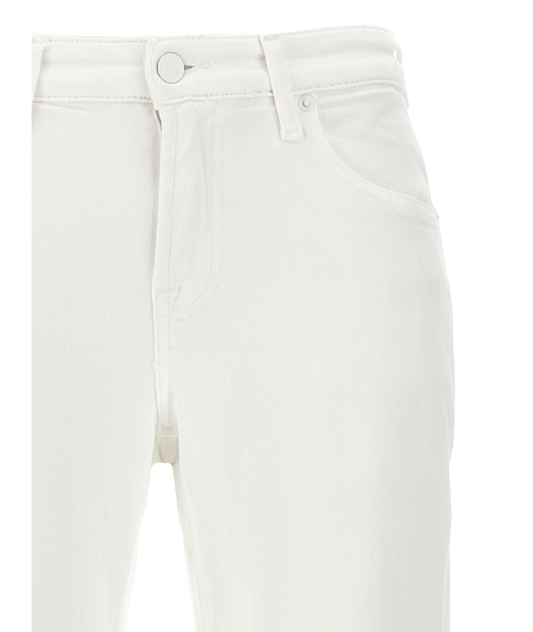 7 FOR ALL MANKIND Белые хлопковые прямые джинсы, фото 3
