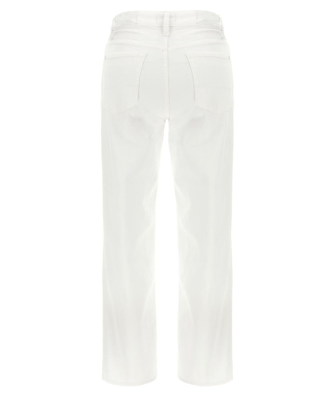 7 FOR ALL MANKIND Белые хлопковые прямые джинсы, фото 2