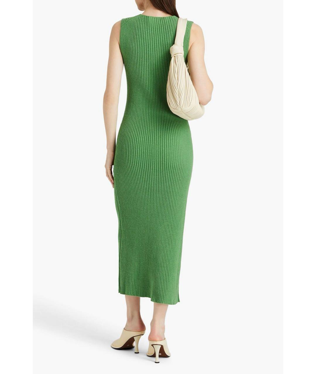 JIL SANDER Зеленые хлопковое коктейльное платье, фото 3