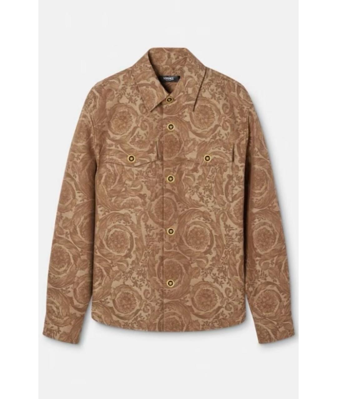 VERSACE Бежевая хлопковая кэжуал рубашка, фото 7
